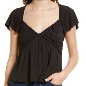 Frame Shirred Flounce Top - L